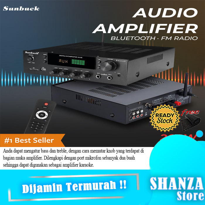 Amplifier Bluetooth EQ Karaoke Home Theater 200W - Sunbuck AV-80