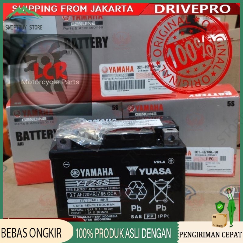 [ %] READY STOK Aki Kering Motor YTZ5S Yuasa Asli Yamaha Vixion, Fino, Mio J, Mio Z, Mio GT, Soul, M