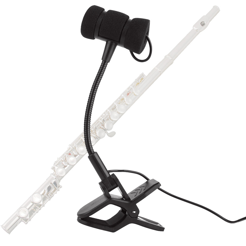 Flute Microphone Clarinet ClipOn Musical trument Mic for Bodypack Wireless System Flexible Gooseneck