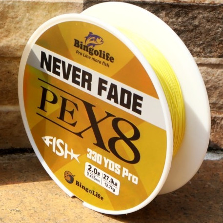 Bingolife Senar Pancing PE X8 Kuning 300m Anti Luntur Tahan Gesek Lembut Untuk Casting Jauh
