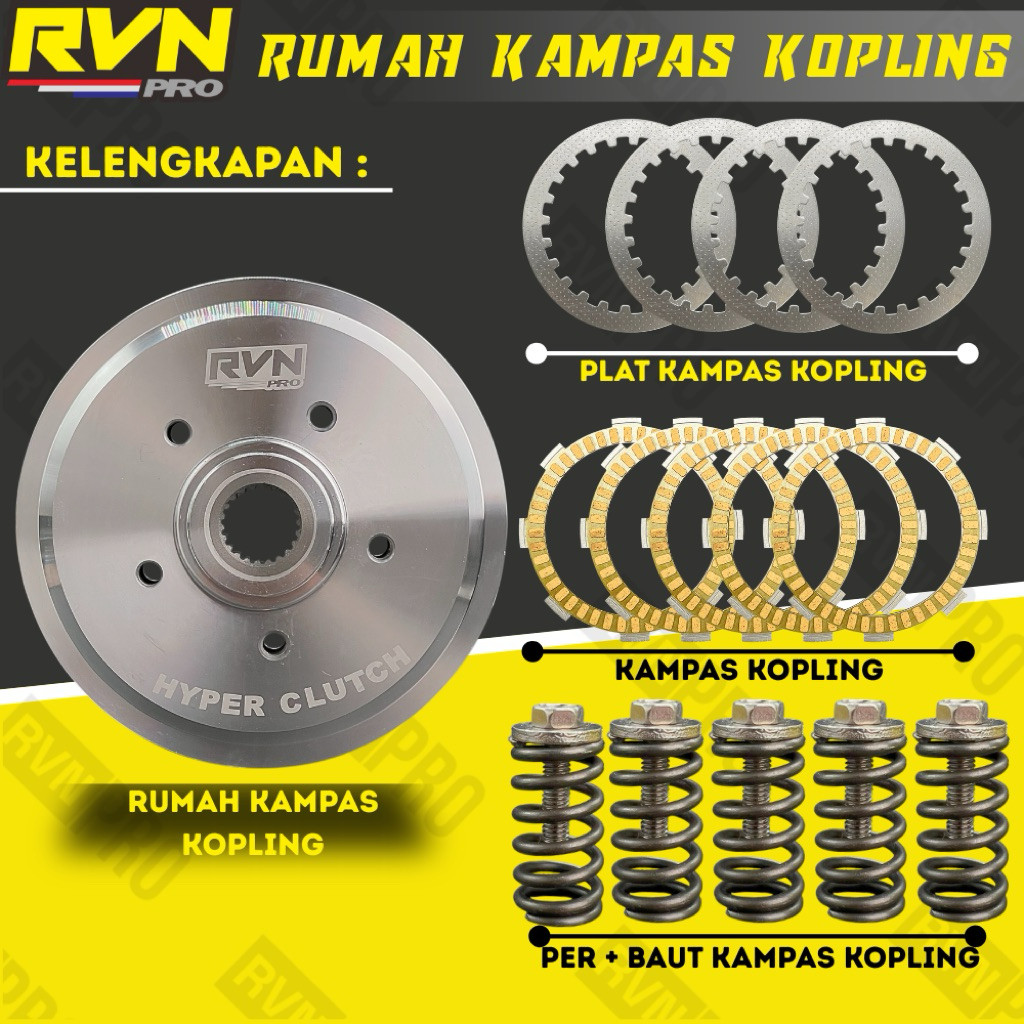 RVN RUMAH KAMPAS KOPLING SET HYPER KAKI PER 5 SONIC 150R CB150R STREET FIRE CB150X CBR 150R SUPRA GT