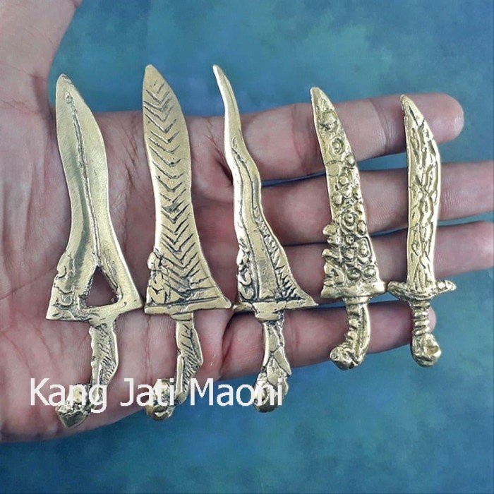 Paketan Keris & pedung Mini Kuning Emas Murah Asli Paling Mewah TR655