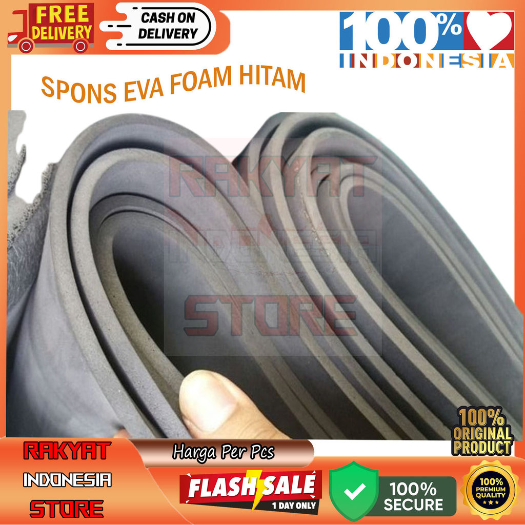 Ati Hitam Spons Busa Karet Peredam Benturan Tabrakan Karpet Spon Sponge Lembaran 2mm 3mm 4mm 5mm Eva