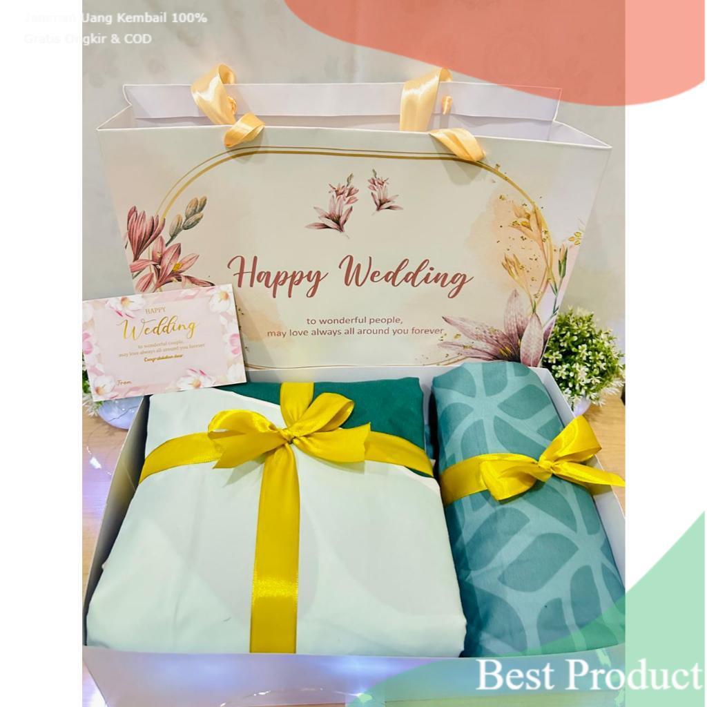 Hampers Sprei/Kado Sprei Lady Rose 180x200 | Kado Pernikahan | Hampers Wedding/ Biru Pastel Biru Bab