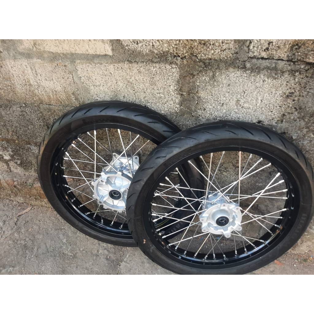 Roda Set CRF 150 L Model Semi Cacing Wheelset Supermoto CRF Murah Ring 17
