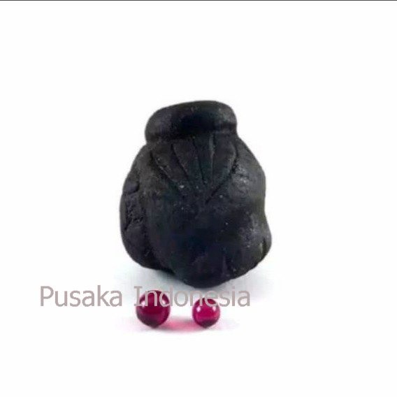 Cupu Tanah Liat Hitam Sepasang Batu Merah Delima Siam Siem Asli Dijamin Paling Murah Seindonesia PI8