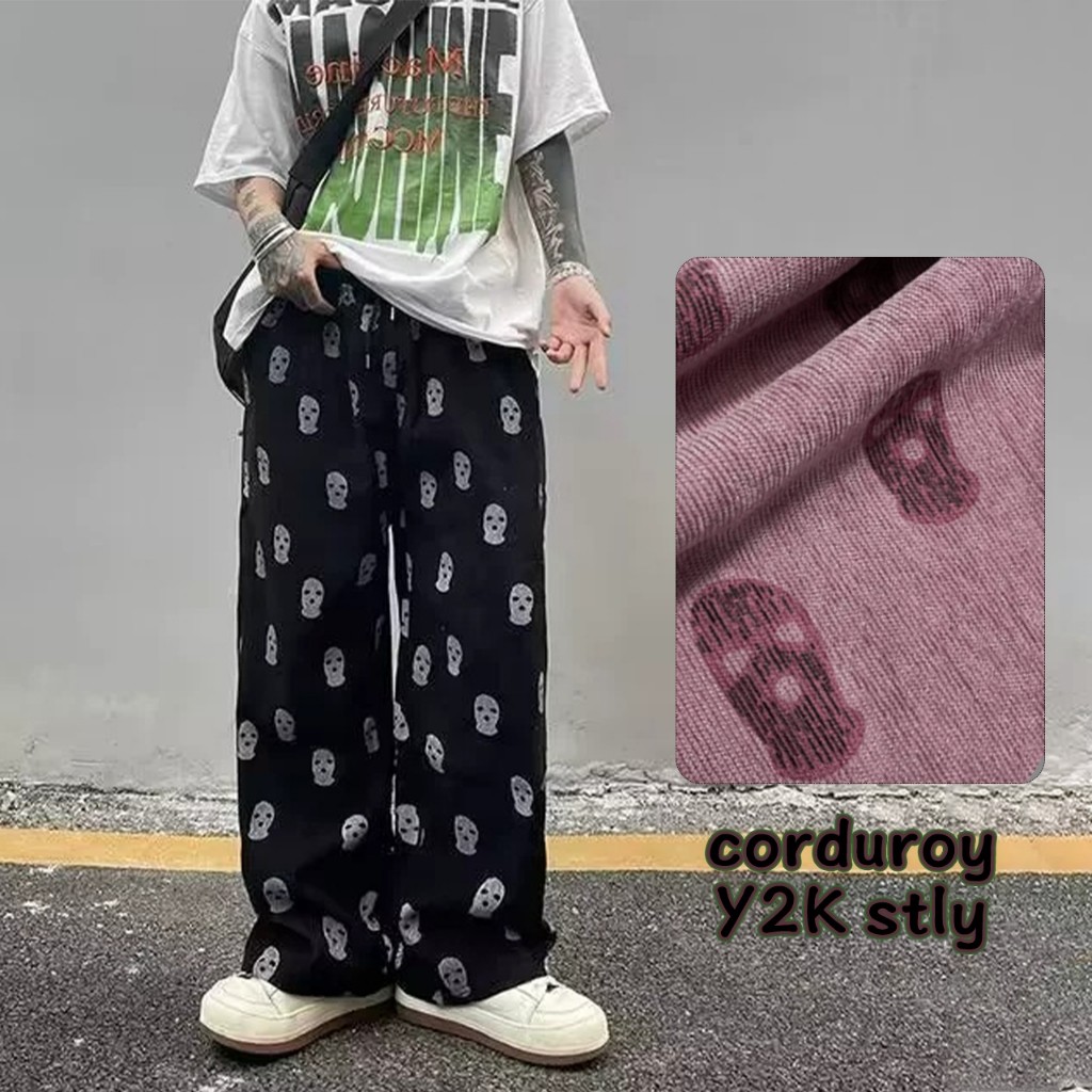 Livveharft-Celana Corduroy Hitam Pria Celana Panjang Pria Kulot