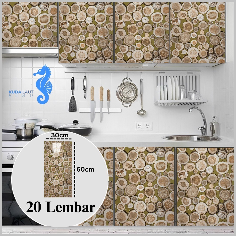 Paket 20 Lembar Wallpaper Vinyl Kamar Mandi 30 x 60 cm Lantai Vinyl Marbel Granit Stiker Cabinet