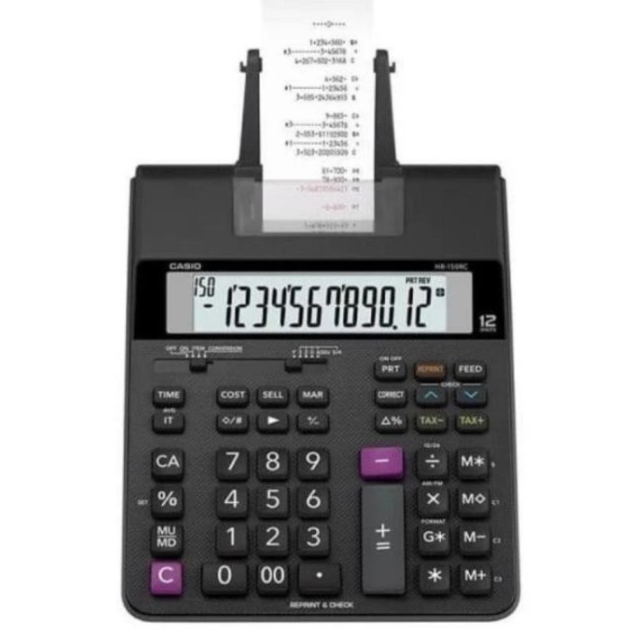 Kalkulator Kasir Print Casio HR-150RC - 12 Digit Calculator Printing Struk HR150RC