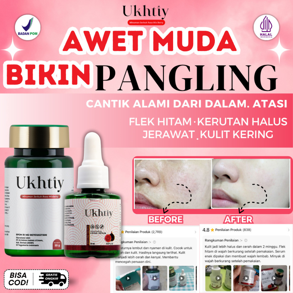 Serum ukhtiy + kolagen ukhtiy original - Kulit Glowing Paket Spesial Cerah Bersinar