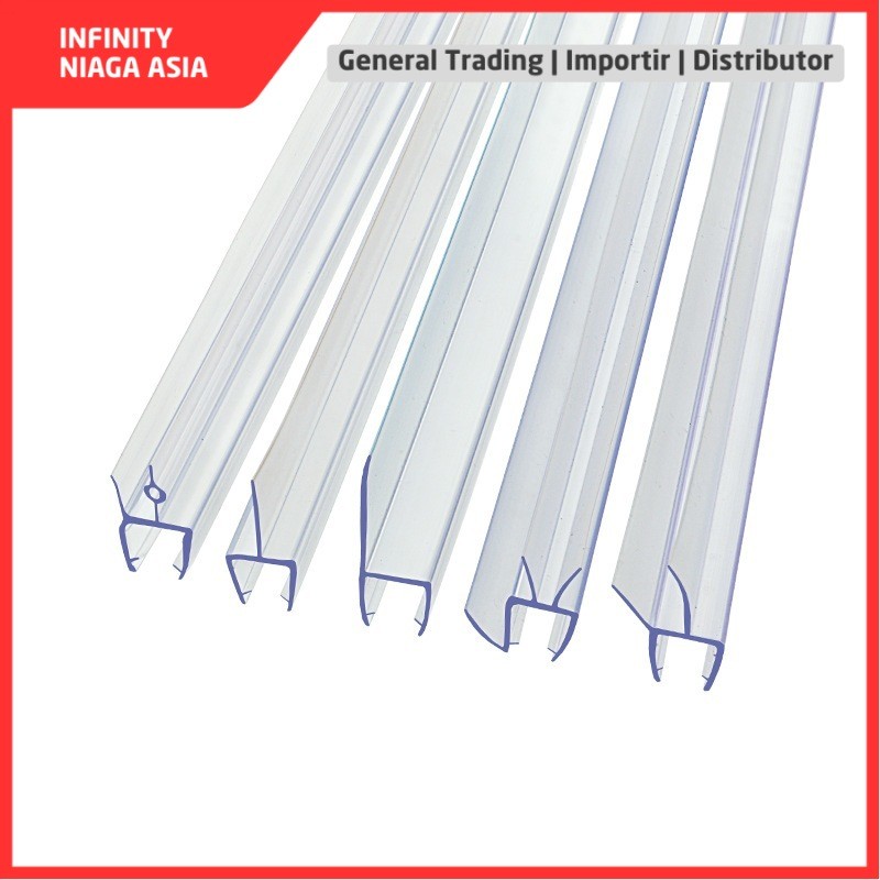 INADS Lis Strip Penutup Celah Sela Pintu Kaca Kamar Mandi PVC Silikon