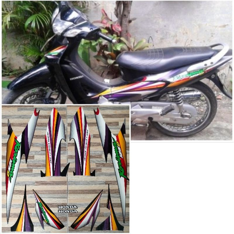 striping original Honda karisma 125D hitam tahun 2003 2004
