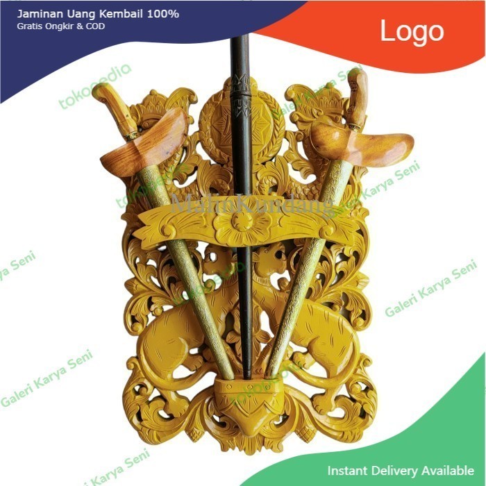 Blawong pusaka & Tombak Ukir Macan & Naga Logo antik ND15