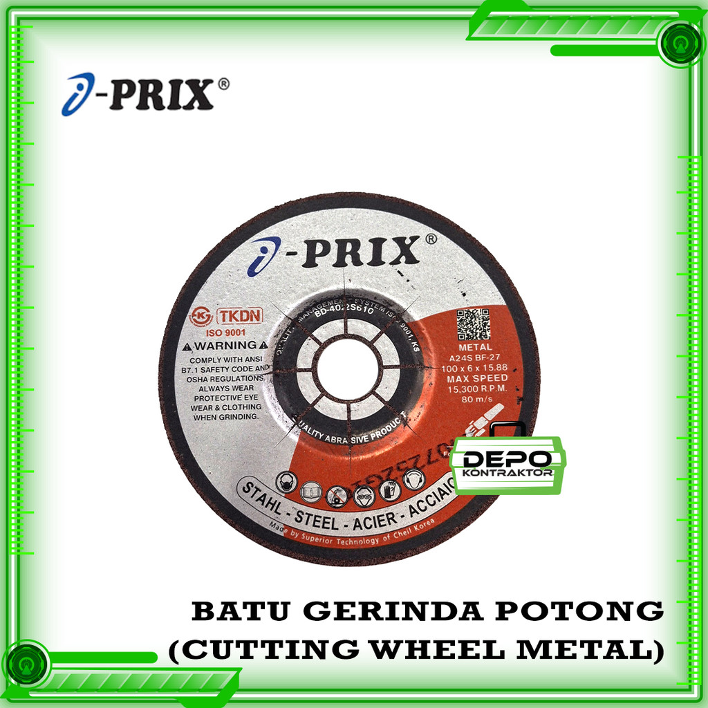 Batu Gerinda Poles IPRIX 4" / Batu Gerinda Asah I-PRIX 4 inchi x 6mm Metal gerinda
