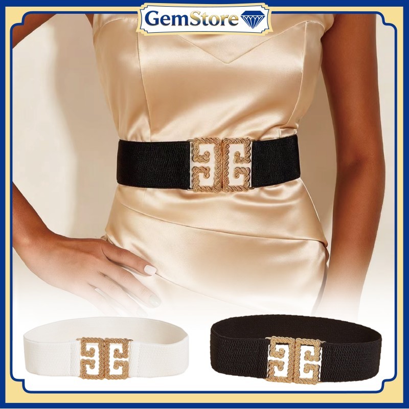 Obi Belt Wanita Lebar Sabuk Karet Elastis Untuk Dress Dan Gamis Fashion Belt Korea Ikat Pinggang Cew