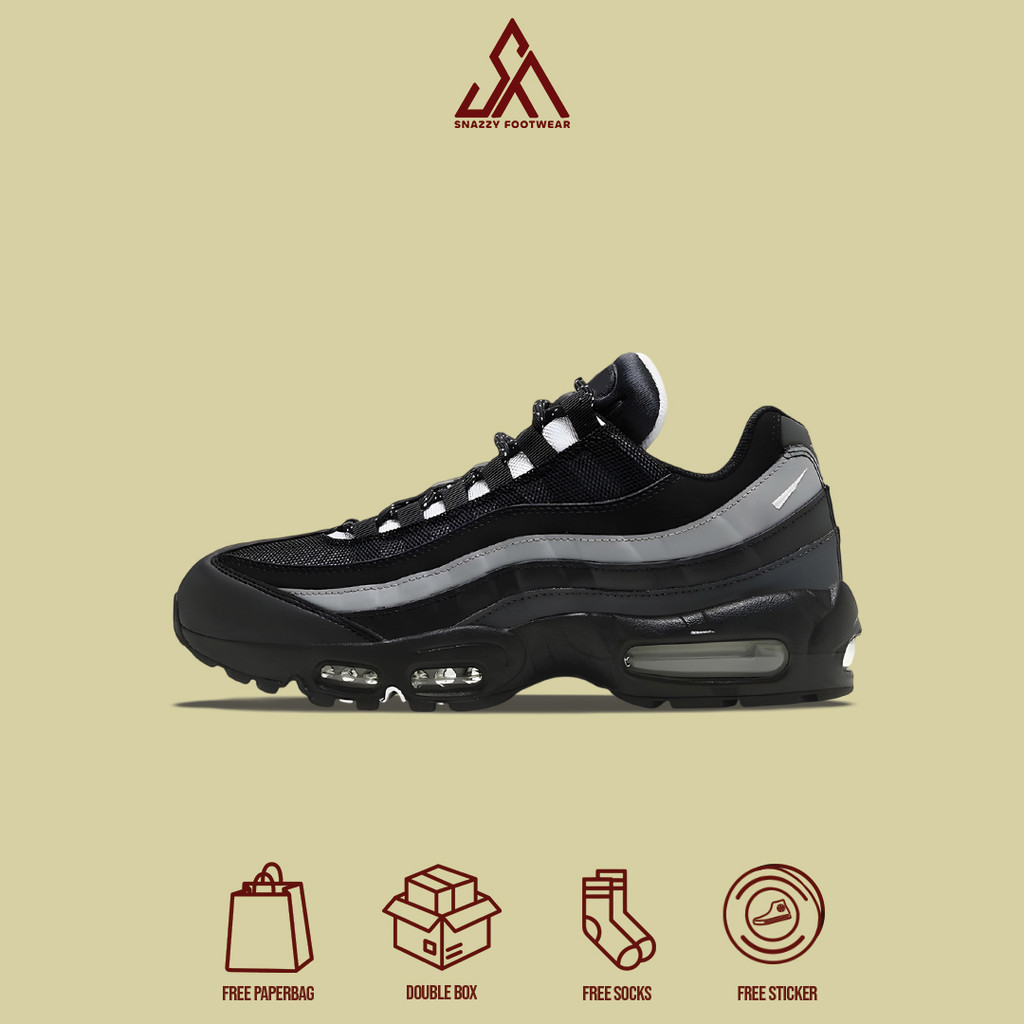 Sepatu Sneakers Nike Air Max 95 Essential Black Smoke Grey 100% Original Unisex