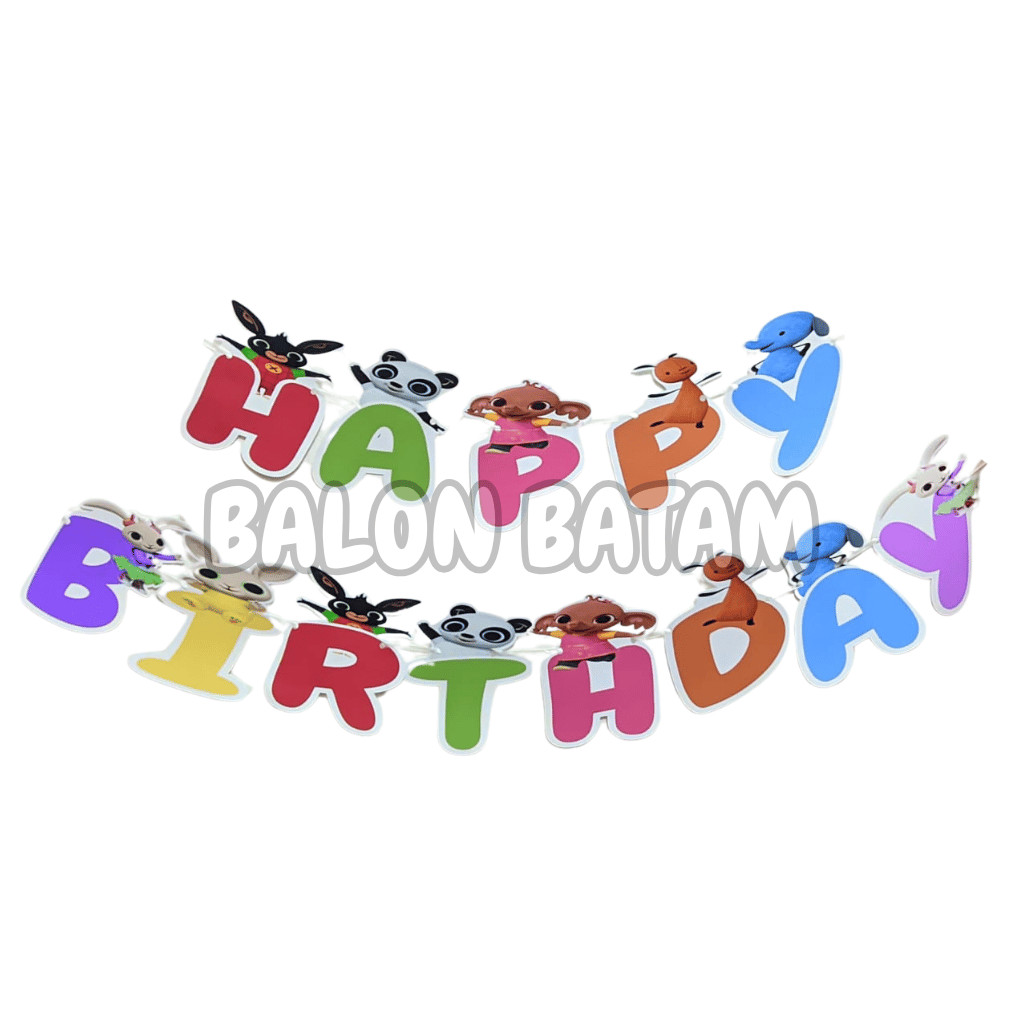 Banner Happy Birthday BING Kelinci Rabbit