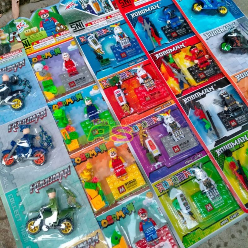 MJ TOYS 1 LEMBAR ISI 4 PCS MAINAN ROBOT BATMAN MAINAN FIGURE NINJA MOTOR GP MC578 MAINAN ANAK FIGURE