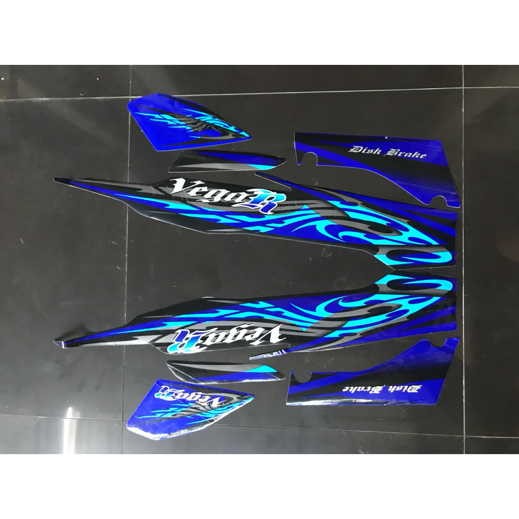 STRIPING STIKER VEGA R NEW LATIN 2008 HITAM BIRU