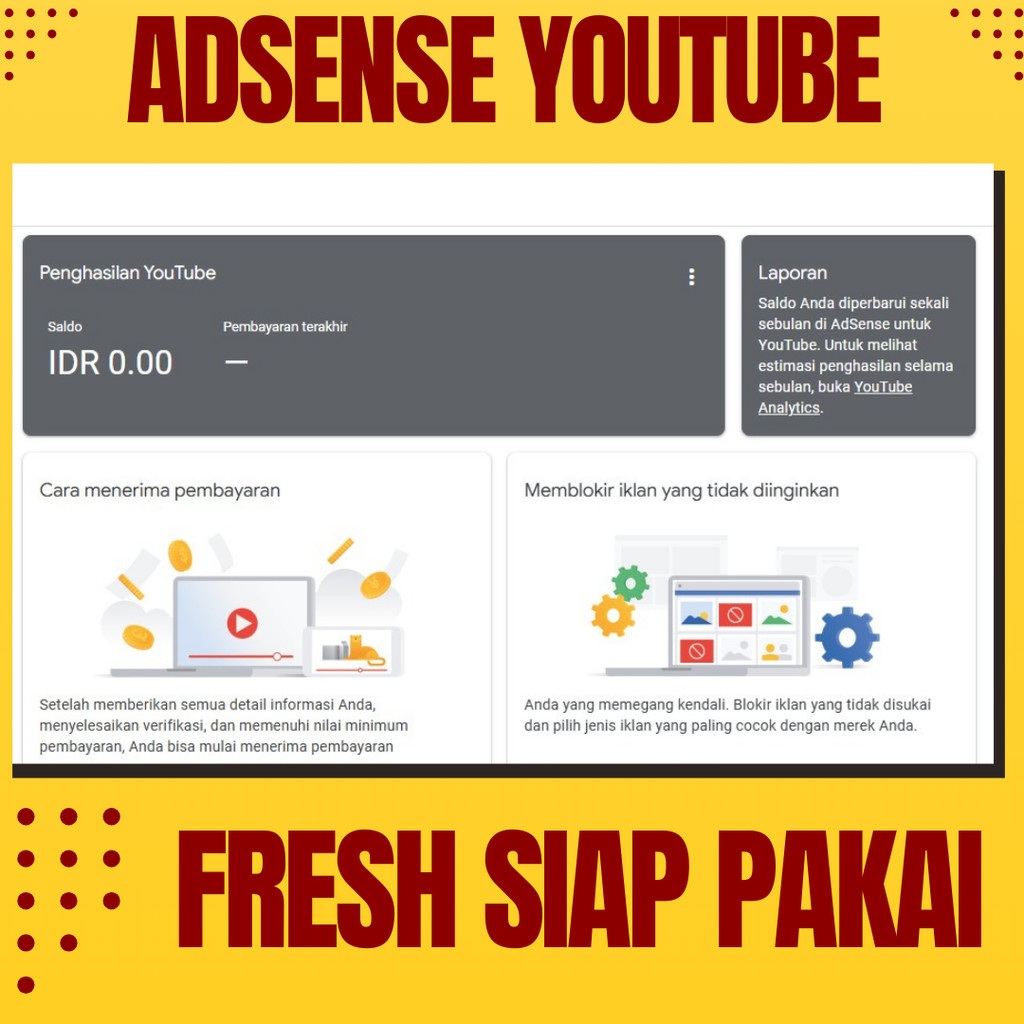 ADSENSE FRESH YOUTUBE UNTUK DAFTAR MONETISASI