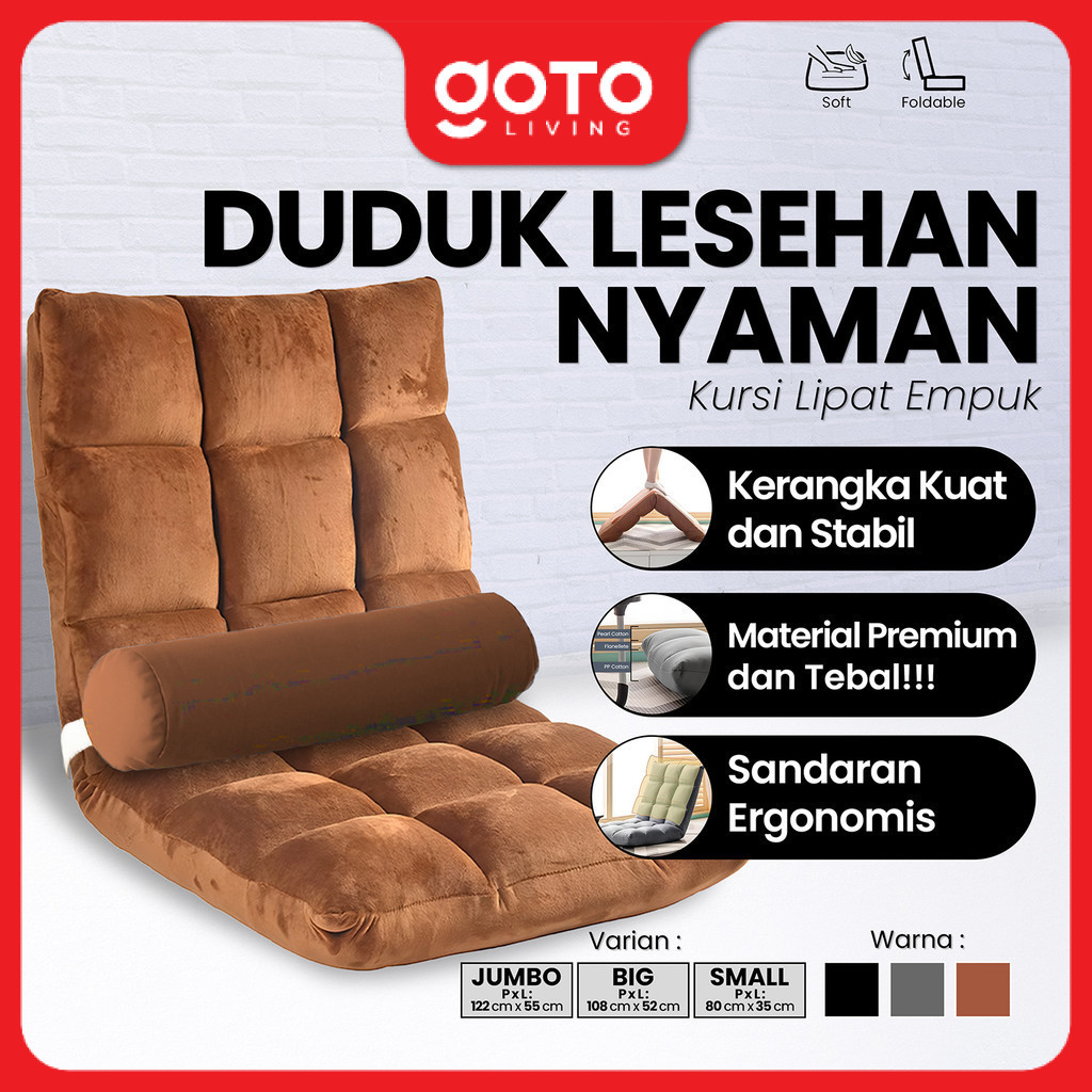 (Best Offer) Goto Almero Kursi Lipat Lesehan Sofa Lantai Sandaran Santai Depan TV Minimalis
