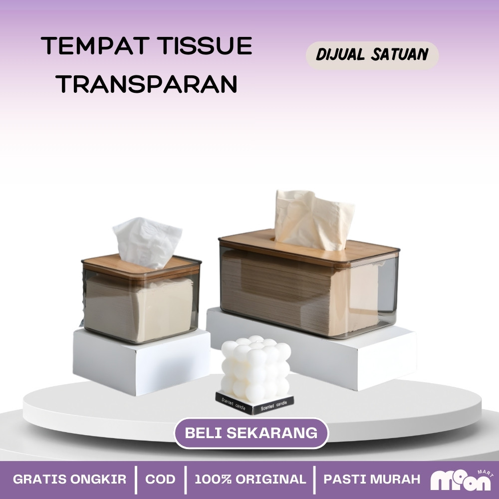 Tempat Kotak Tisu Kayu Transparan Aesthetic  Tempat Tissue Kamar Mandi Dapur Modern