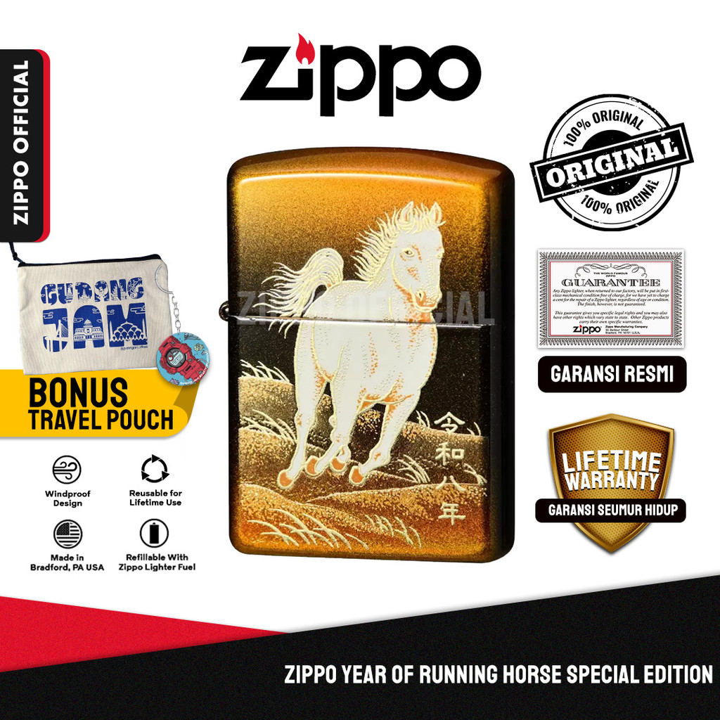 Zippo Year of Running Horse Special Edition ZA-6-4 | Garansi Lifetime | Original USA