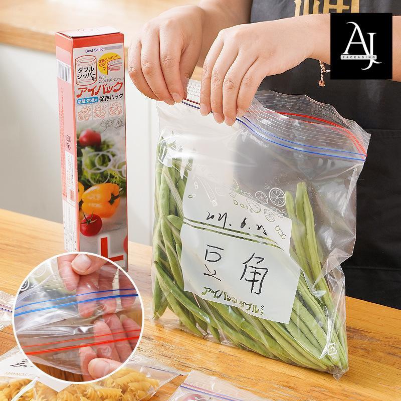 Kantong Plastik Makanan Double Ziplock Food Grade BPA Free