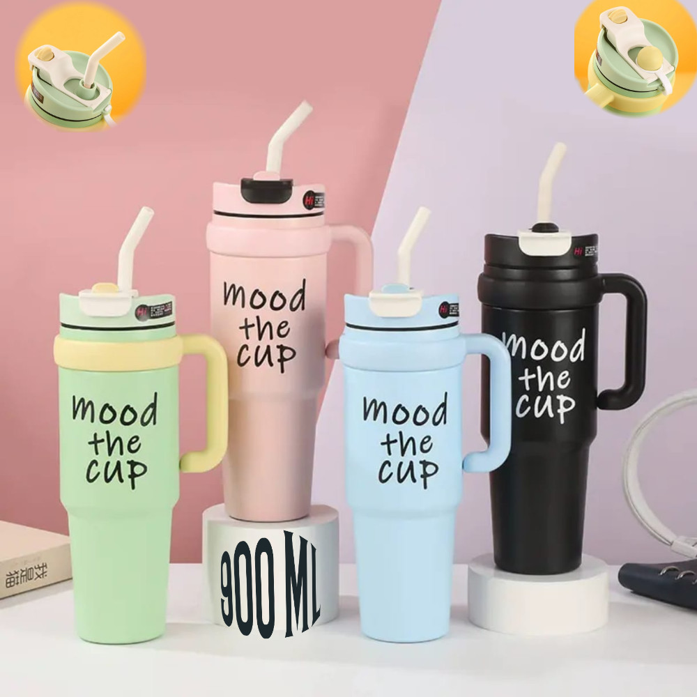 A5 Tumbler Termos Gelas Botol Minum Thermos Air Tahan Panas Dingin Es Batu 900ML Jumbo Besar Stainle