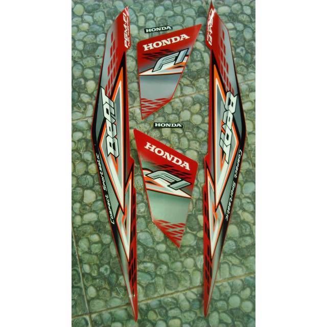 Stiker striping beat fi 2014 merah
