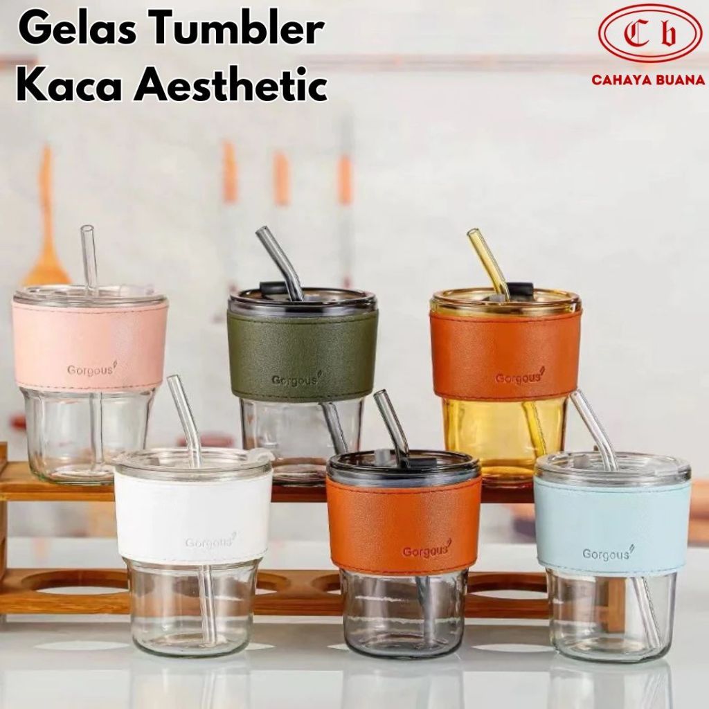 Gelas Kaca Mug Estetik Gorgous - Tumbler Estetik UK 13 ##