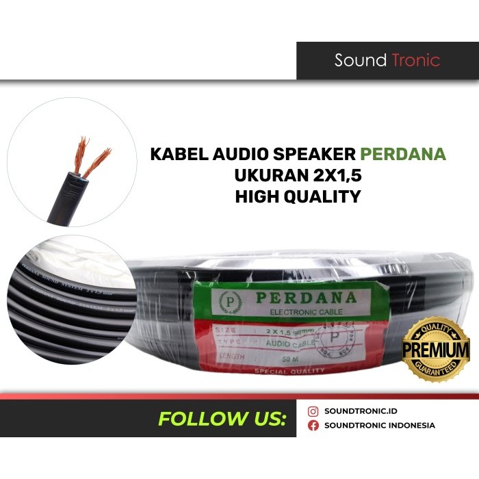 Kabel Audio Speaker 2x1,5 Perdana 2x1.5 1 Roll 50Meter