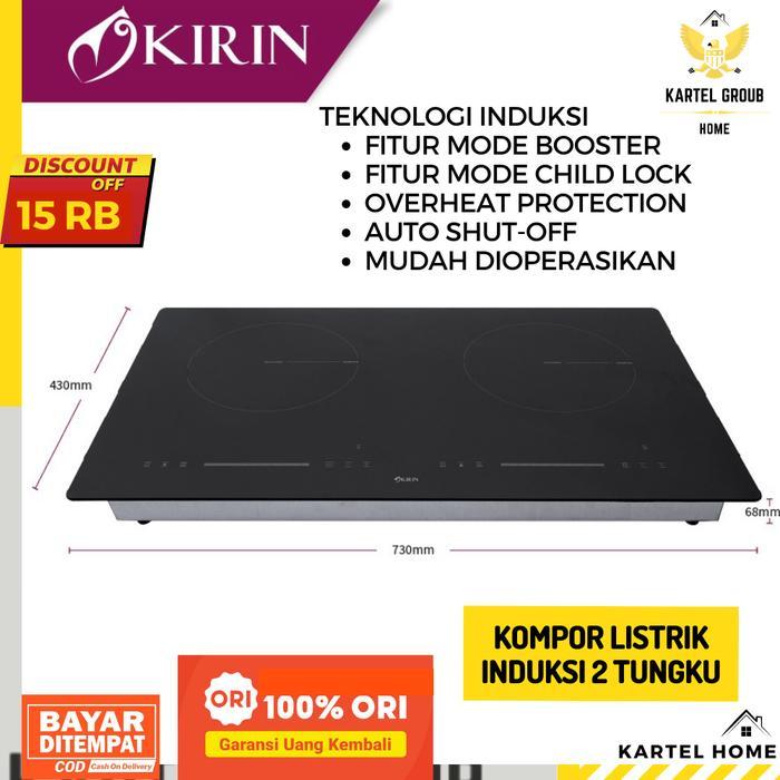 HOME Kompor Listrik Induksi 2 Tungku Induction Cooker Hemat Energi Pre - KIRIN, PACKING ONLY