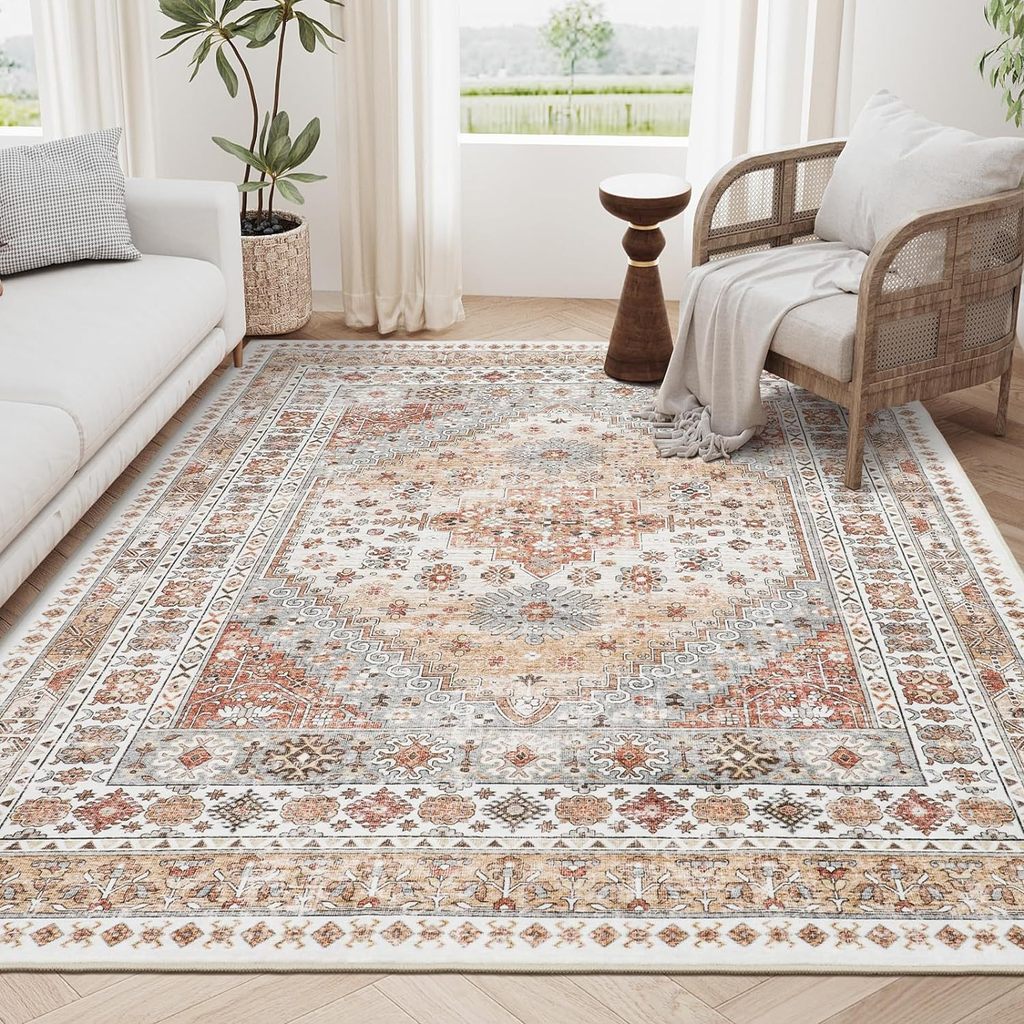 Karpet Persia Vintage untuk Ruang Tamu Karpet Luas Bergaya Etnik Alas Meja Kopi Karpet Dekoratif unt