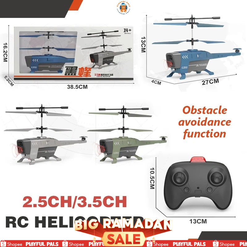 Mainan Remote Control Helikopter 3.5 Ch Black Ant Anti Tabrak Untuk Anak / Toy Remote Control Helico