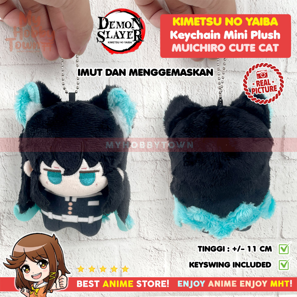 Gantungan Kunci Boneka Anime Kimetsu No Yaiba Karakter Muichiro Tokito Keychain Mini Plushie Doll Cu