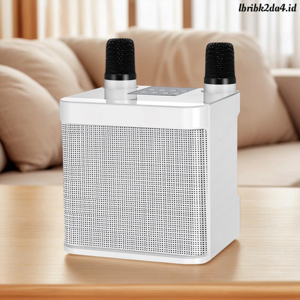 Mesin Karaoke dengan 2 Mikrofon Nirkabel Speaker Karaoke Nirkabel Mendukung BT/USB/Kartu TF/Aux untu