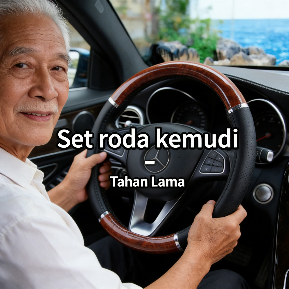 Serat Mobil 38CM Stir Kulit Elastis Universal Cover Racing Tekstur Kayu Sarung Setir Mobil Stir Mobi