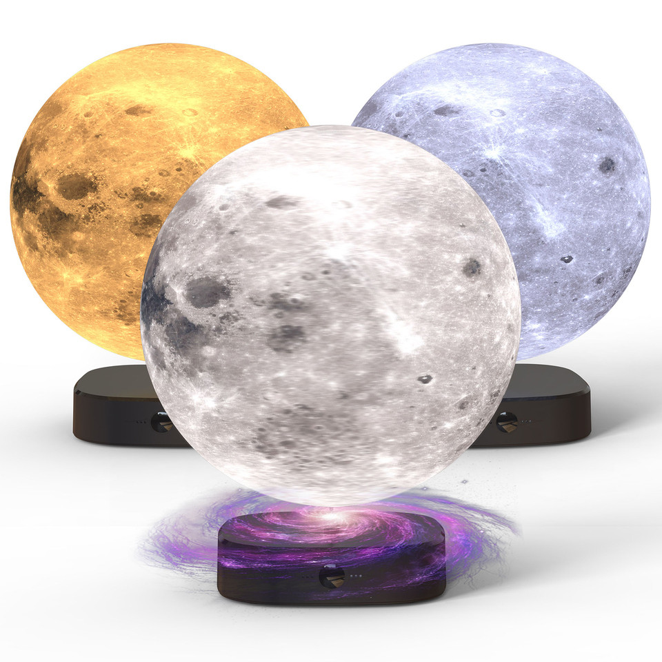 Levitating 3D Print Moon Lamp Magnetic Floating Moon Lamp Spinning Luna Night Light 3 Color Modes fo
