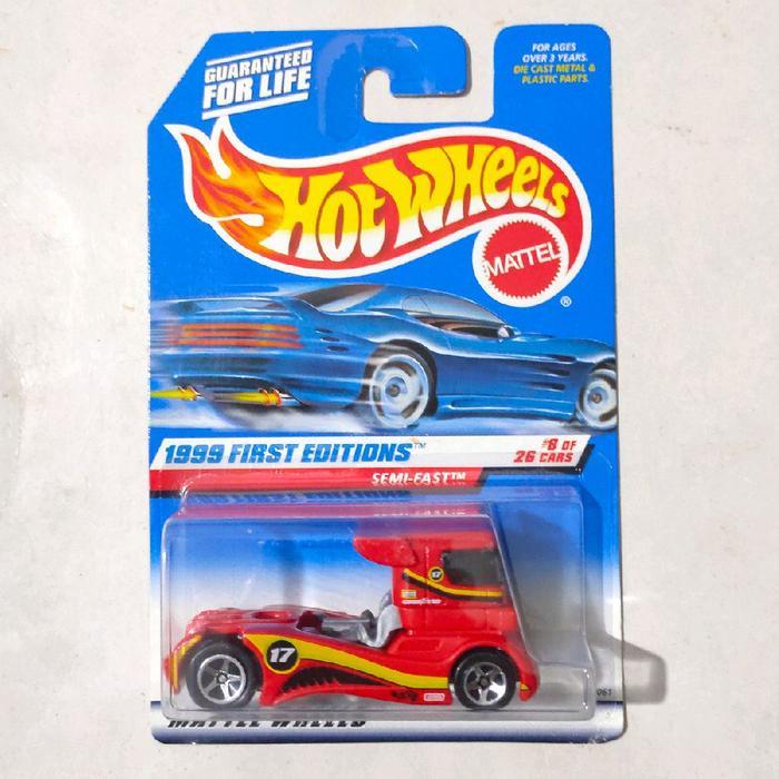 Mainan Hot Wheels Semi Fast Merah 1999 First Editions base besi