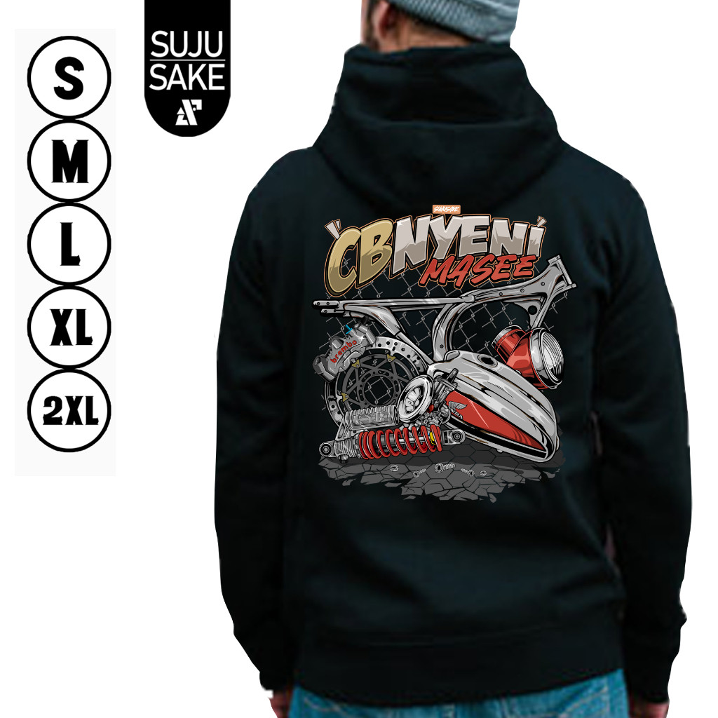Sujusake Industries Jaket Hoodie Hodie Hudi Jumper Jemper Komunitas Club Honda Cb Herex Nyeni Mase M