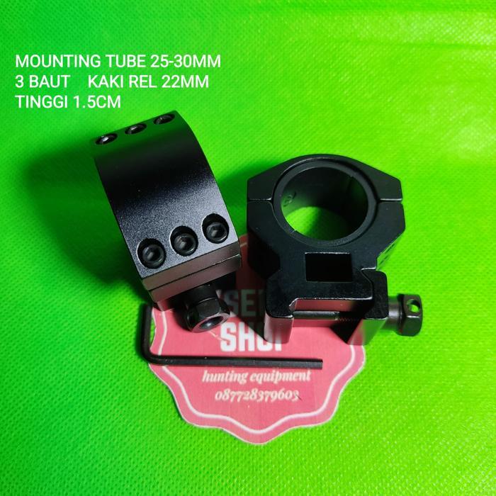 MOUNTING TELESKOP 3 BAUT TUBE 30/25MM KAKI 22 MONTING - REL 22 OD 25-30