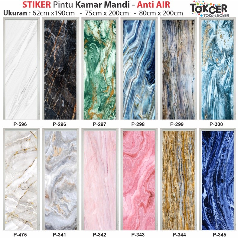 PROMO Stiker Pintu Kamar Mandi Motif Marmer Anti Air