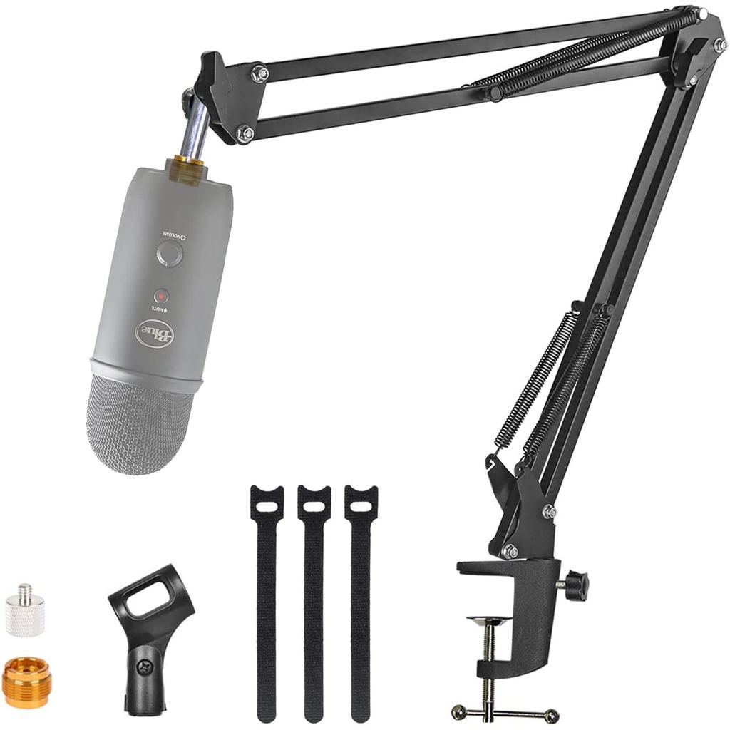 For Blue Yeti Microphone Boom Arm, Adjustable Suspension Blue Yeti X and Blue Yeti Nano Mic Stand wi