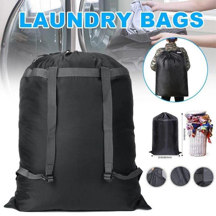 Tas Baju Laundry Besar Jumbo Ransel - hitam