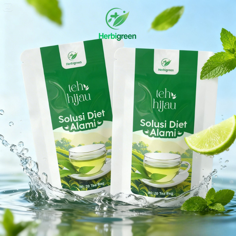 TEH DETOX HERBIGREEN TRIPLE PACK 3 PCS PELANGSING PENURUN BERAT BADAN ALAMI TEA DAUN JATI CINA TEH H