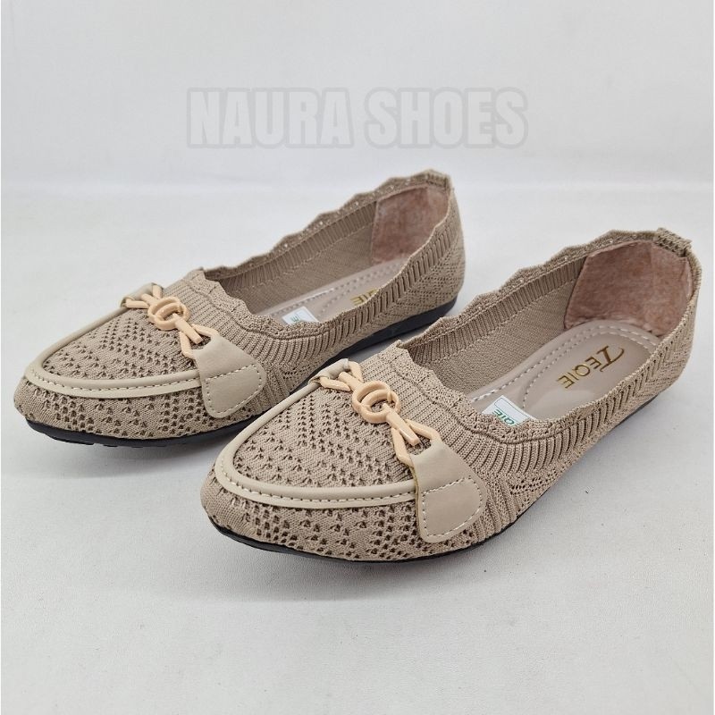 TERBARU NAURA SHOES Sandal Dan Sepatu Wanita Dewasa ANAYA PMF74 Flatshoes Rajut Halus Original Impor