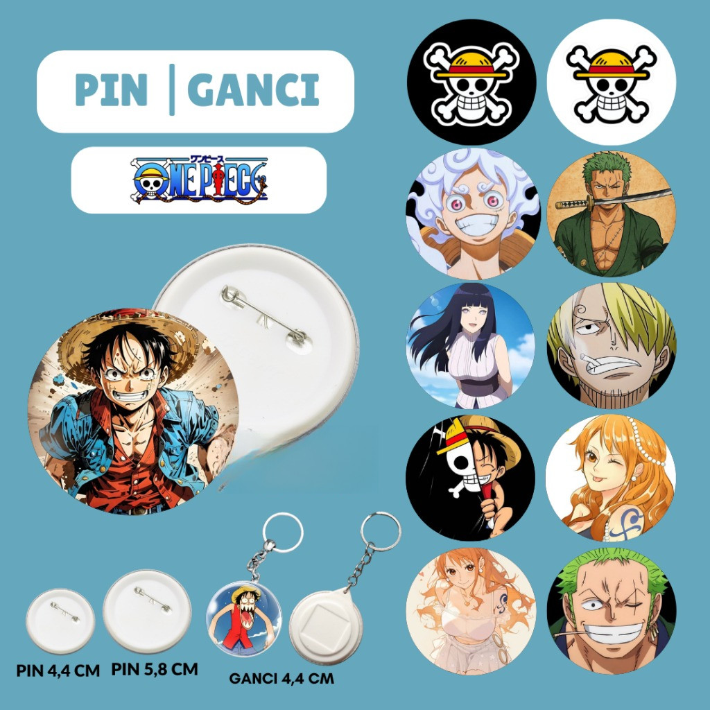 One Piece Pin Anime | Pin Gantungan Kunci One Piece Luffy Aksesoris Koleksi Anime Manga by Onic pin