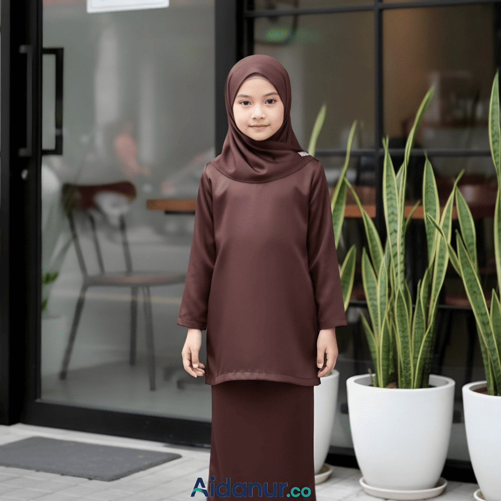 ARDIOSHOP Set baju rok kurung melayu anak perempuan usia 2-12 th baju kurung malaysia riau bajus era