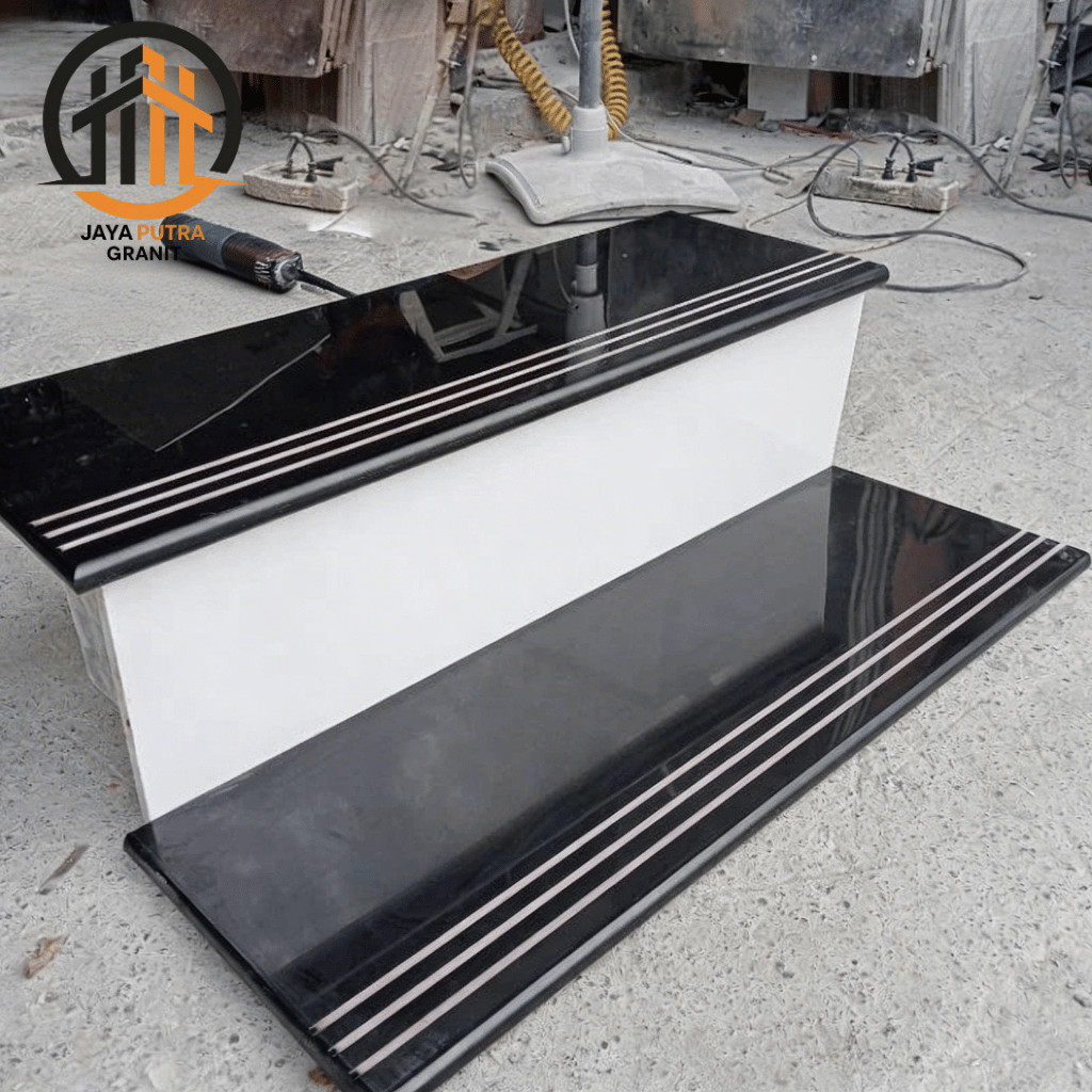 Granit Tangga Double Bevel 30x80 30x90 30x100 30x120 Custom Ukuran - Keramik Tangga Stepnosing Grani